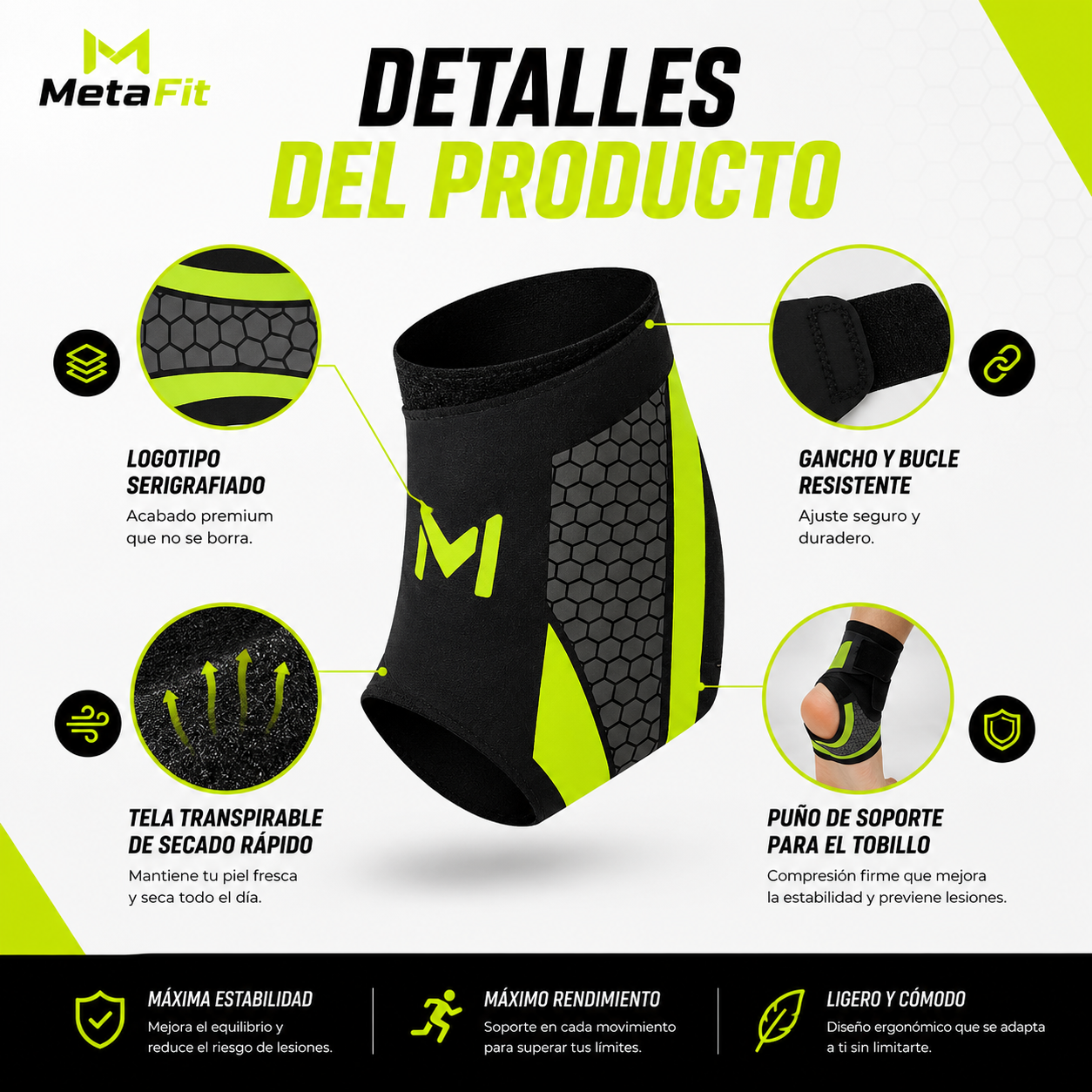 MetaFit - Tobillera de Estabilidad y Protección
